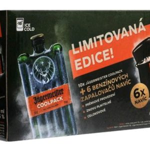 Jagermeister Coolpack sada s dárkem 6 benzínových zapalovačů 10x0.35l