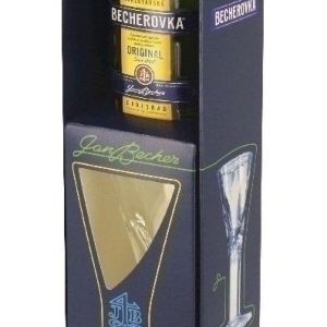Becherovka miniaturka se skleničkou 0.05l