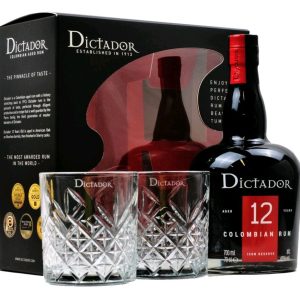 Rum Dictador 12y + 2 sklo BLACK box 40%0.70l