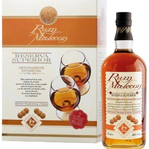 Rum Malecon 12y + 2sklo gB 40%0.70l